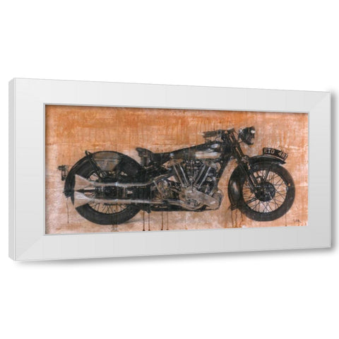 Brough Superior White Modern Wood Framed Art Print by Moschetta, Dario