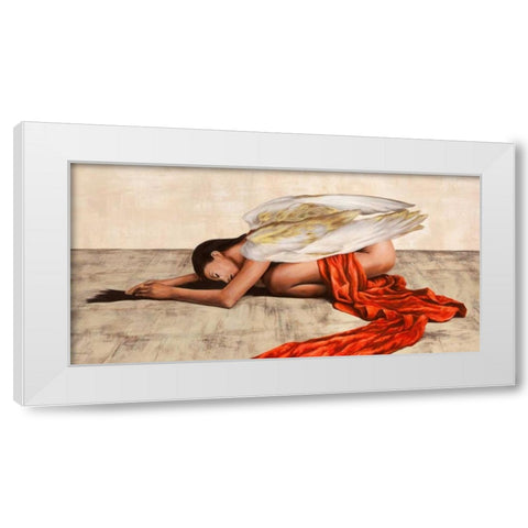 Reclined Angel (detail) White Modern Wood Framed Art Print by Duval, Sonya