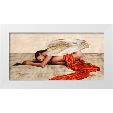 Reclined Angel (detail) White Modern Wood Framed Art Print by Duval, Sonya