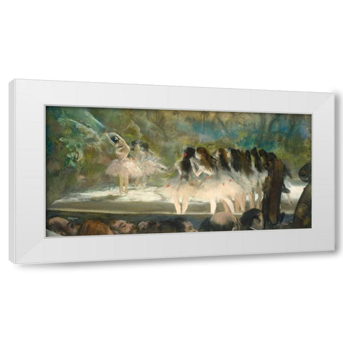 Ballet at the Paris Opera White Modern Wood Framed Art Print by Degas, Edgar