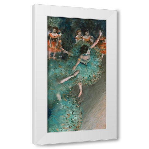 Danseuses White Modern Wood Framed Art Print by Degas, Edgar