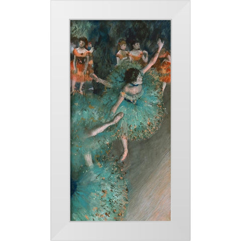 Danseuses White Modern Wood Framed Art Print by Degas, Edgar