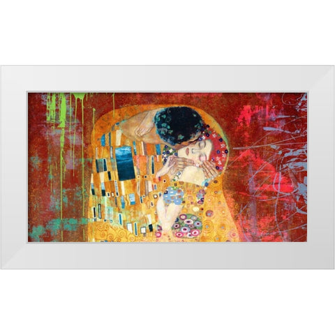 Klimts Kiss 2.0 (detail) White Modern Wood Framed Art Print by Chestier, Eric