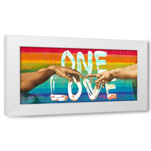 One Love White Modern Wood Framed Art Print by Chestier, Eric