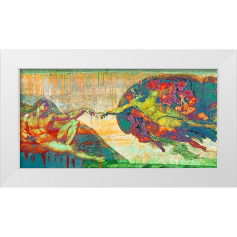 Creation of Adam 2.0 White Modern Wood Framed Art Print by Chestier, Eric