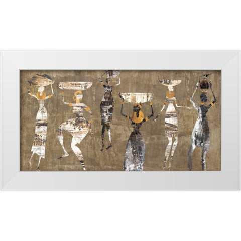 African Dance White Modern Wood Framed Art Print by Fields, Cynthia