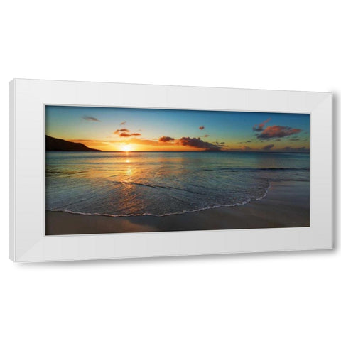 Baie Beau Vallon, Seychelles White Modern Wood Framed Art Print by Krahmer, Frank