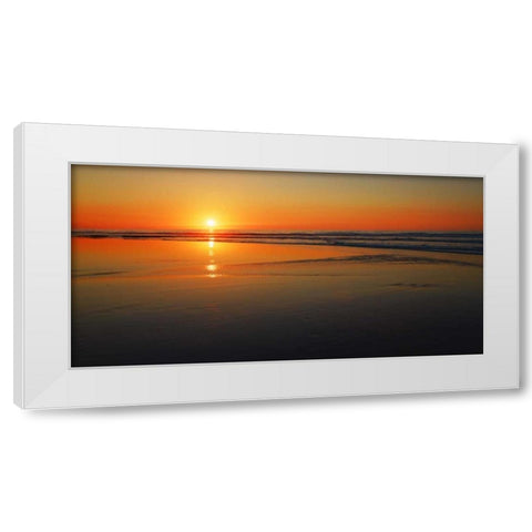 Sunset impression, Taranaki, New Zealand White Modern Wood Framed Art Print by Krahmer, Frank