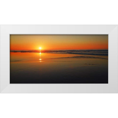 Sunset impression, Taranaki, New Zealand White Modern Wood Framed Art Print by Krahmer, Frank