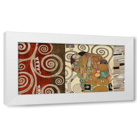 The Embrace-Pewter White Modern Wood Framed Art Print by Klimt, Gustav