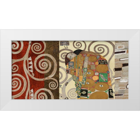 The Embrace-Pewter White Modern Wood Framed Art Print by Klimt, Gustav
