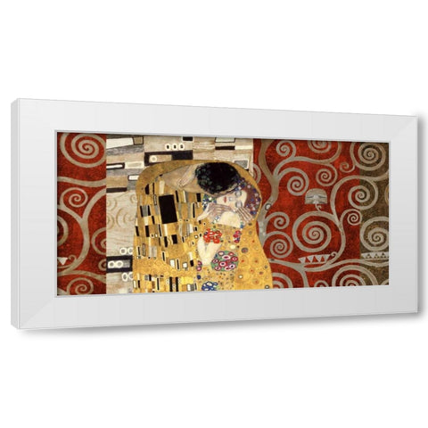 The Kiss-Pewter White Modern Wood Framed Art Print by Klimt, Gustav