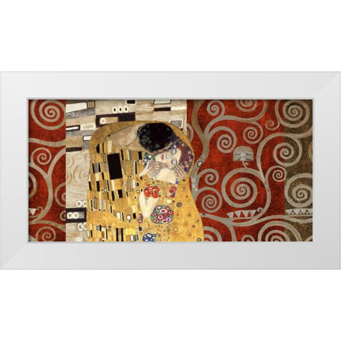 The Kiss-Pewter White Modern Wood Framed Art Print by Klimt, Gustav