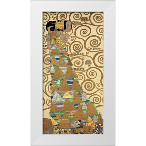 The Tree of Life I White Modern Wood Framed Art Print by Klimt, Gustav
