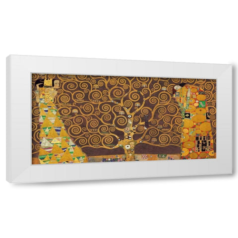 Tree of Life-Brown White Modern Wood Framed Art Print by Klimt, Gustav