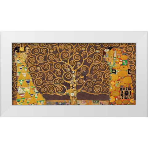 Tree of Life-Brown White Modern Wood Framed Art Print by Klimt, Gustav