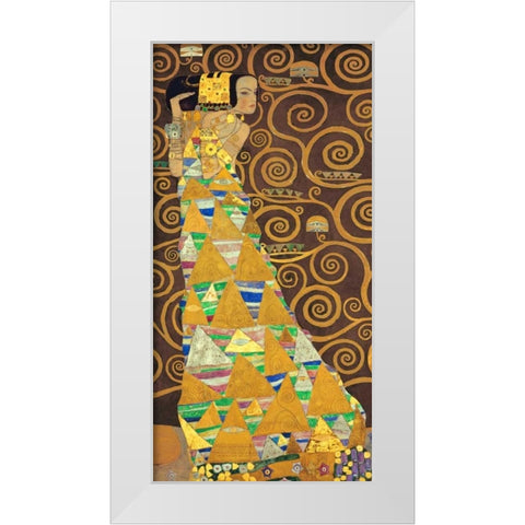 Tree of Life-Brown I White Modern Wood Framed Art Print by Klimt, Gustav