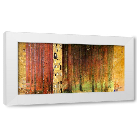 Forest I White Modern Wood Framed Art Print by Klimt, Gustav