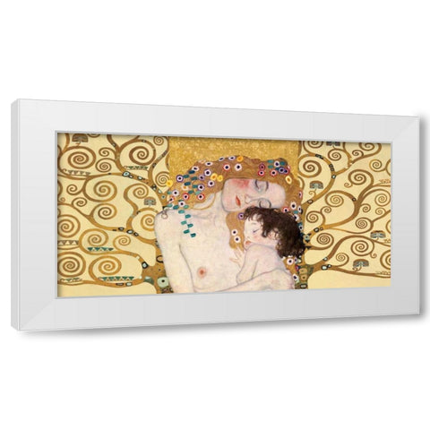 Motherhood I White Modern Wood Framed Art Print by Klimt Patterns