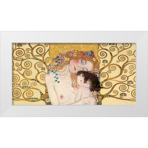 Motherhood I White Modern Wood Framed Art Print by Klimt Patterns