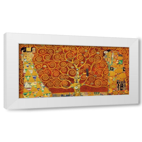 Tree of Life-Red White Modern Wood Framed Art Print by Klimt, Gustav