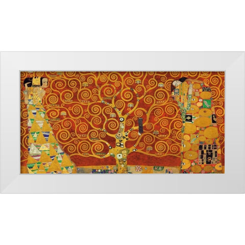 Tree of Life-Red White Modern Wood Framed Art Print by Klimt, Gustav