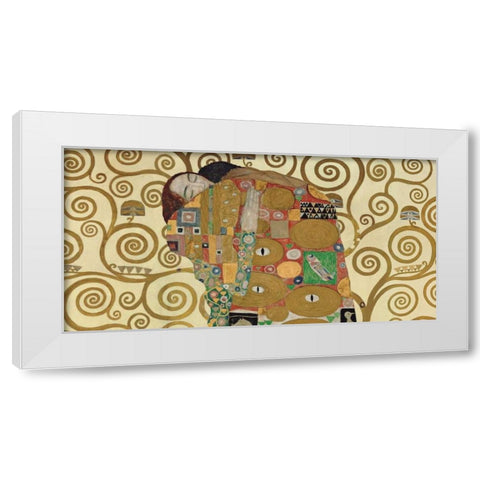 The Embrace White Modern Wood Framed Art Print by Klimt, Gustav