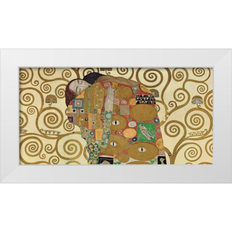 The Embrace White Modern Wood Framed Art Print by Klimt, Gustav