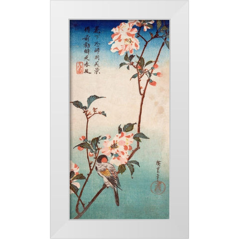 Kaido ni shokin White Modern Wood Framed Art Print by Ando, Hiroshige