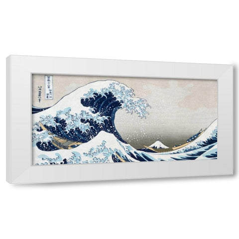 The Wave off Kanagawa White Modern Wood Framed Art Print by Hokusai