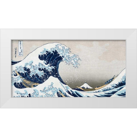 The Wave off Kanagawa White Modern Wood Framed Art Print by Hokusai