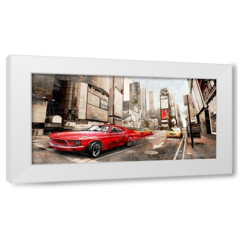 Red Rocket White Modern Wood Framed Art Print by Baldo, Ivan