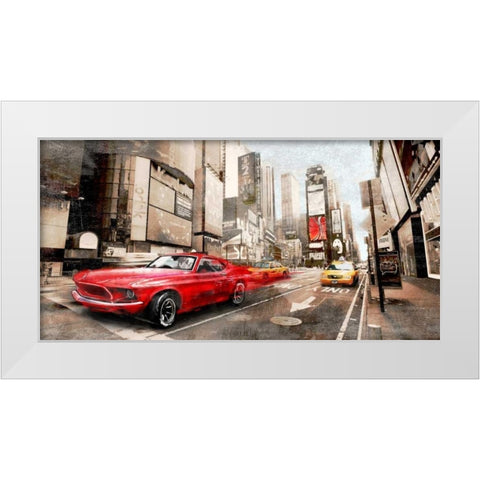 Red Rocket White Modern Wood Framed Art Print by Baldo, Ivan