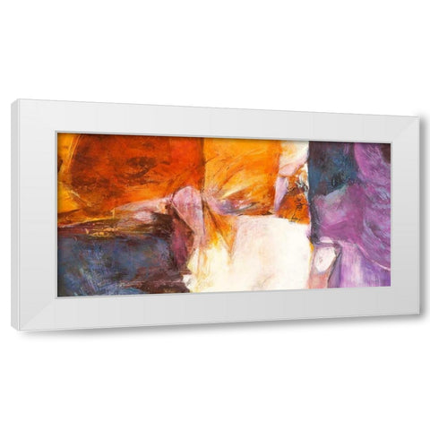 Pensee d Amour White Modern Wood Framed Art Print by Demos, Jean-Luc
