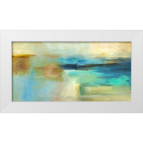 Blue n. 4 White Modern Wood Framed Art Print by Demos, Jean-Luc