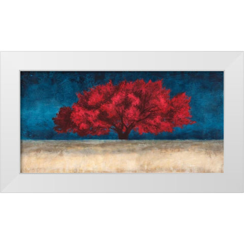 Red Tree  White Modern Wood Framed Art Print by Eelder, Jan