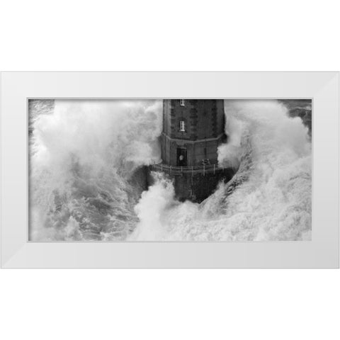 La Jument White Modern Wood Framed Art Print by Guichard, Jean