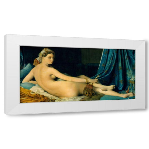 Grande Odalisque White Modern Wood Framed Art Print by Ingres, Jean-Auguste-Dominique