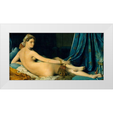 Grande Odalisque White Modern Wood Framed Art Print by Ingres, Jean-Auguste-Dominique