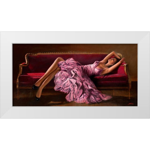 Jasmine White Modern Wood Framed Art Print by Silver, John