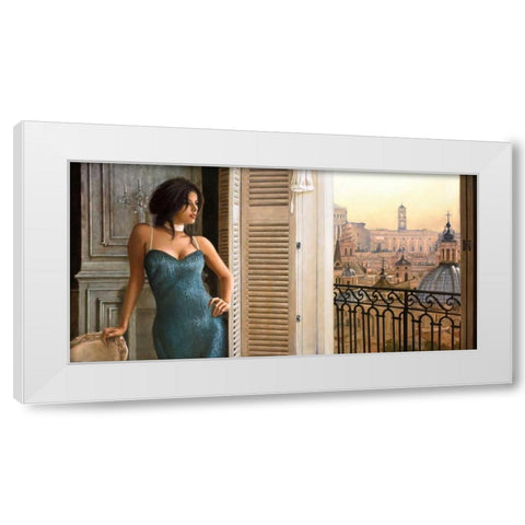 A Room with a View White Modern Wood Framed Art Print by Silver, John