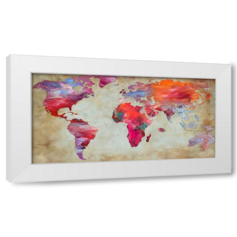 World in colors White Modern Wood Framed Art Print by Joannoo