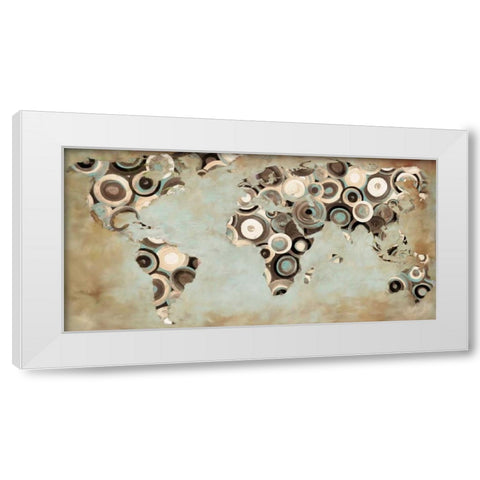 World in motion White Modern Wood Framed Art Print by Joannoo