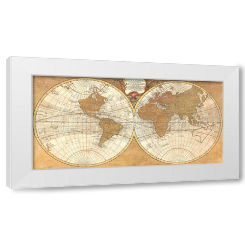 Gilded World Hemispheres I White Modern Wood Framed Art Print by Joannoo