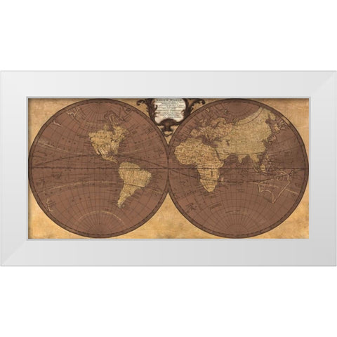 Gilded World Hemispheres II White Modern Wood Framed Art Print by Joannoo