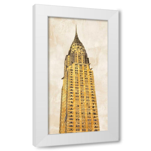 Gilded Skyscraper I White Modern Wood Framed Art Print by Joannoo