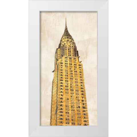Gilded Skyscraper I White Modern Wood Framed Art Print by Joannoo
