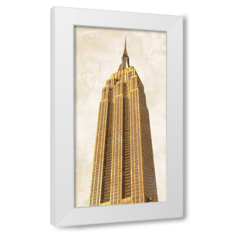 Gilded Skyscraper II White Modern Wood Framed Art Print by Joannoo