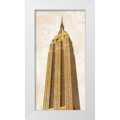 Gilded Skyscraper II White Modern Wood Framed Art Print by Joannoo