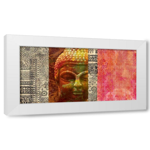 Siddharta White Modern Wood Framed Art Print by Joannoo